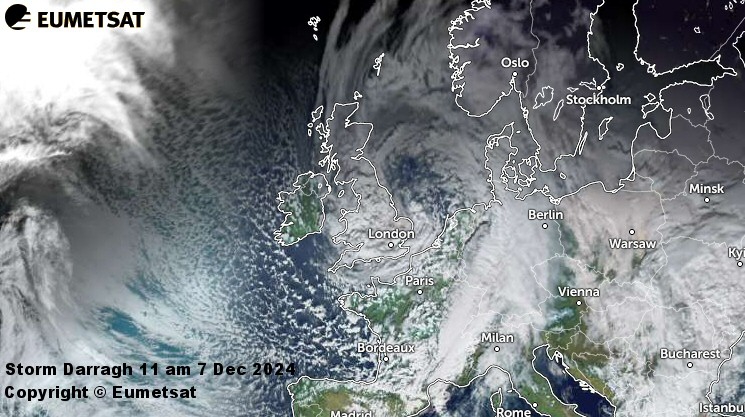 Storm Darragh brings 90mph gusts and heavy rain