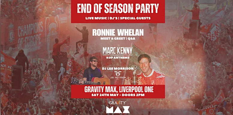 HUGE LFC end of season party to be held at Gravity Max 