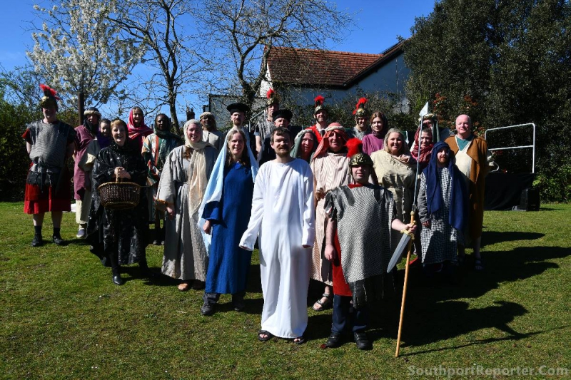 The cast of the Good Friday - Churches Together Formby, Altcar and Hightown - Passion Play 2023