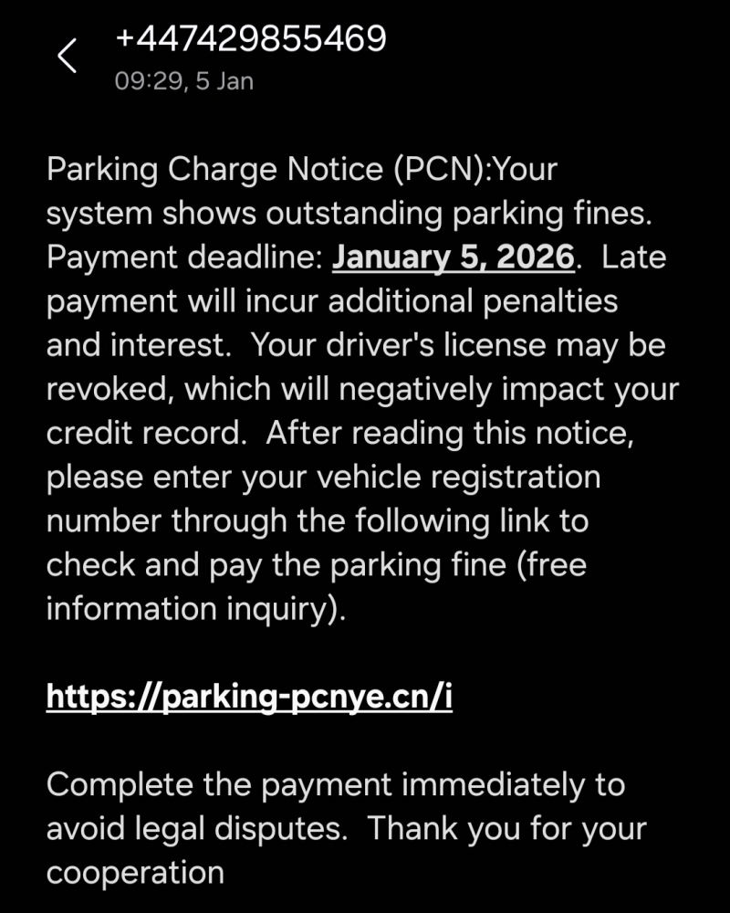 Please remember Fake Parking Charges are doing the rounds