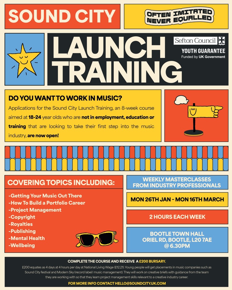 Opportunity for young people in Sefton wanting a career in the music industry