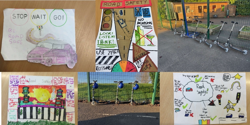 Local pupils scoot to school after taking part in scooter skills training