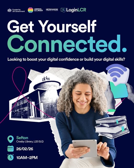Free Login Roadshow at Crosby Library to boost your digital confidence and skills