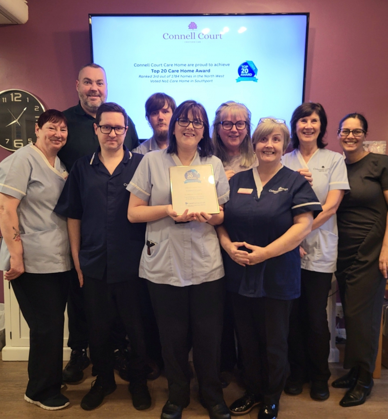 Connell Court Care Home in Southport honoured among North West's top 20 care homes