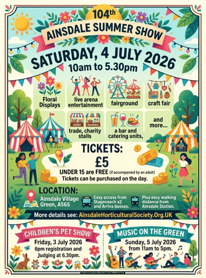 2 confirmed VIP's to attend the 104th Ainsdale Show in July