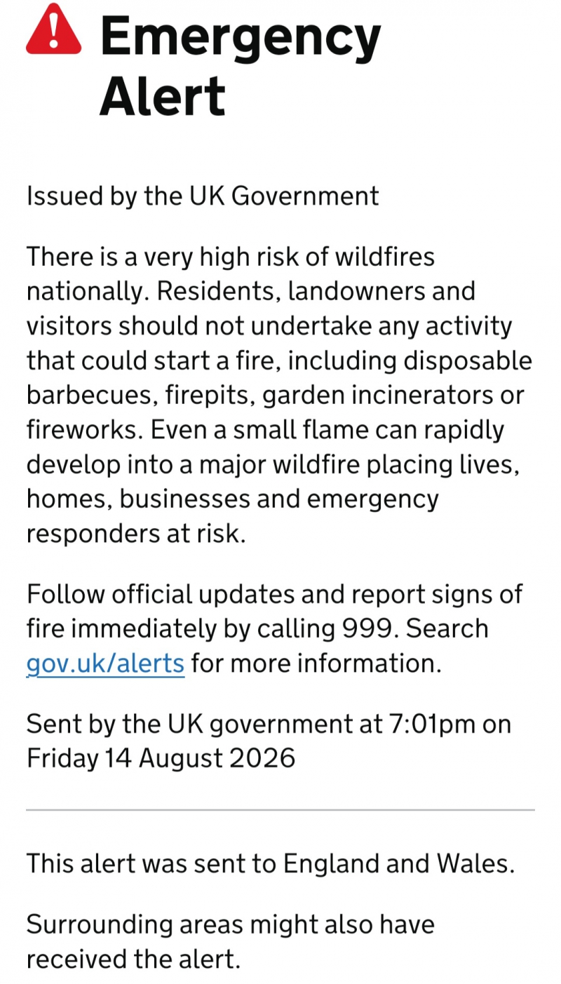 UK GOVERNMENT NATIONAL ALERT SYSTEM WARNING...