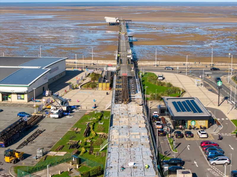 Stunning drone shots show £20m Southport Pier restoration taking shape