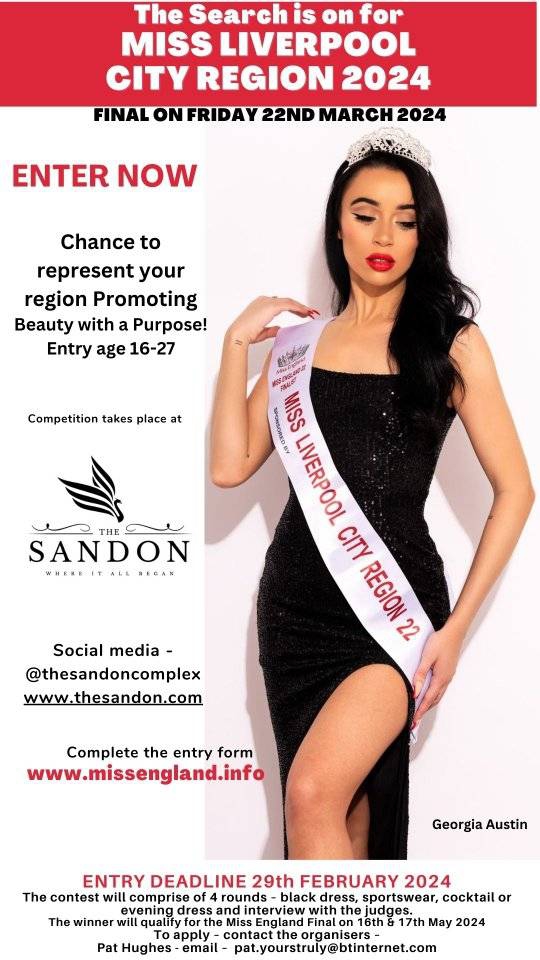 Could you represent the Liverpool City Region at the Miss England Contest?