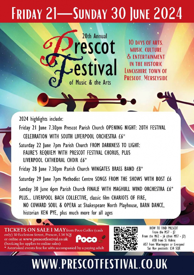  20th Annual Prescot Festival of Music & the Arts, 3 weeks on Friday