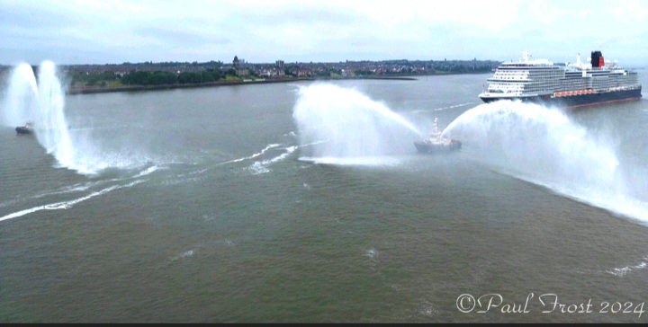 Queen Anne welcome to River Mersey in style 