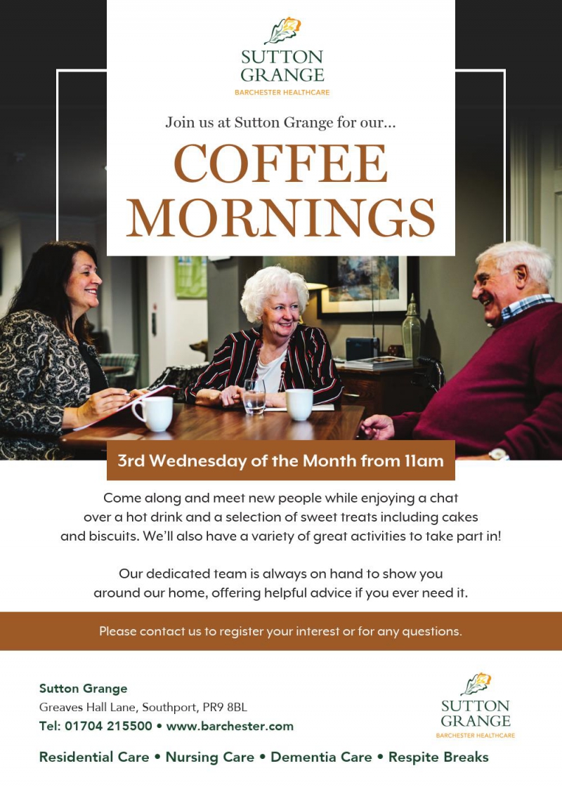 Local Care Home hosts Free Monthly Community Coffee Morning