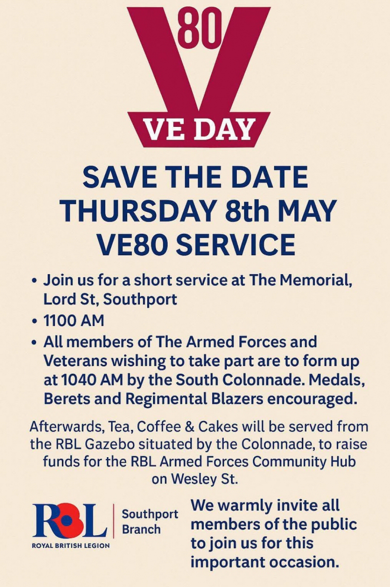 VE Day 80th Anniversary celebration to be held in Southport