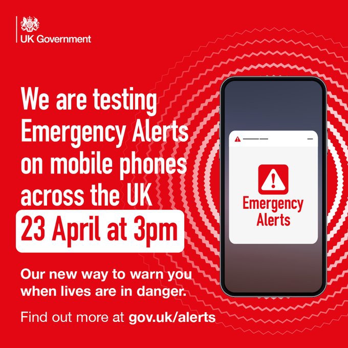 ⚠️ New time set for the UK's Mobile National Emergency Alert Test ⚠️ 