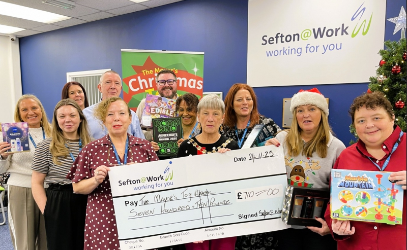 Mayor’s Annual Christmas Toy Appeal launched with donation from Sefton@Work