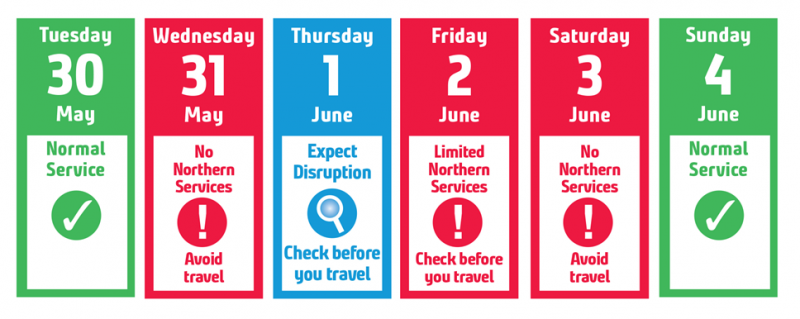 Strike action to disrupt train services during school half term holiday:- Northern issues travel advice calendar