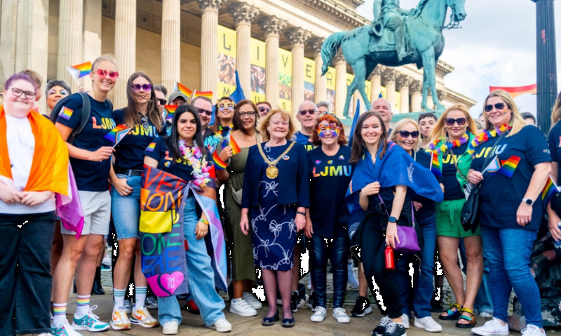 Liverpool John Moores University community takes to the streets for Liverpool Pride 2023