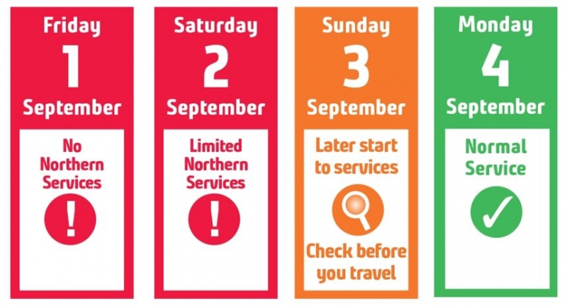 ASLEF & RMT strikes on Friday & Saturday will bring train services across the region to a halt says Northern