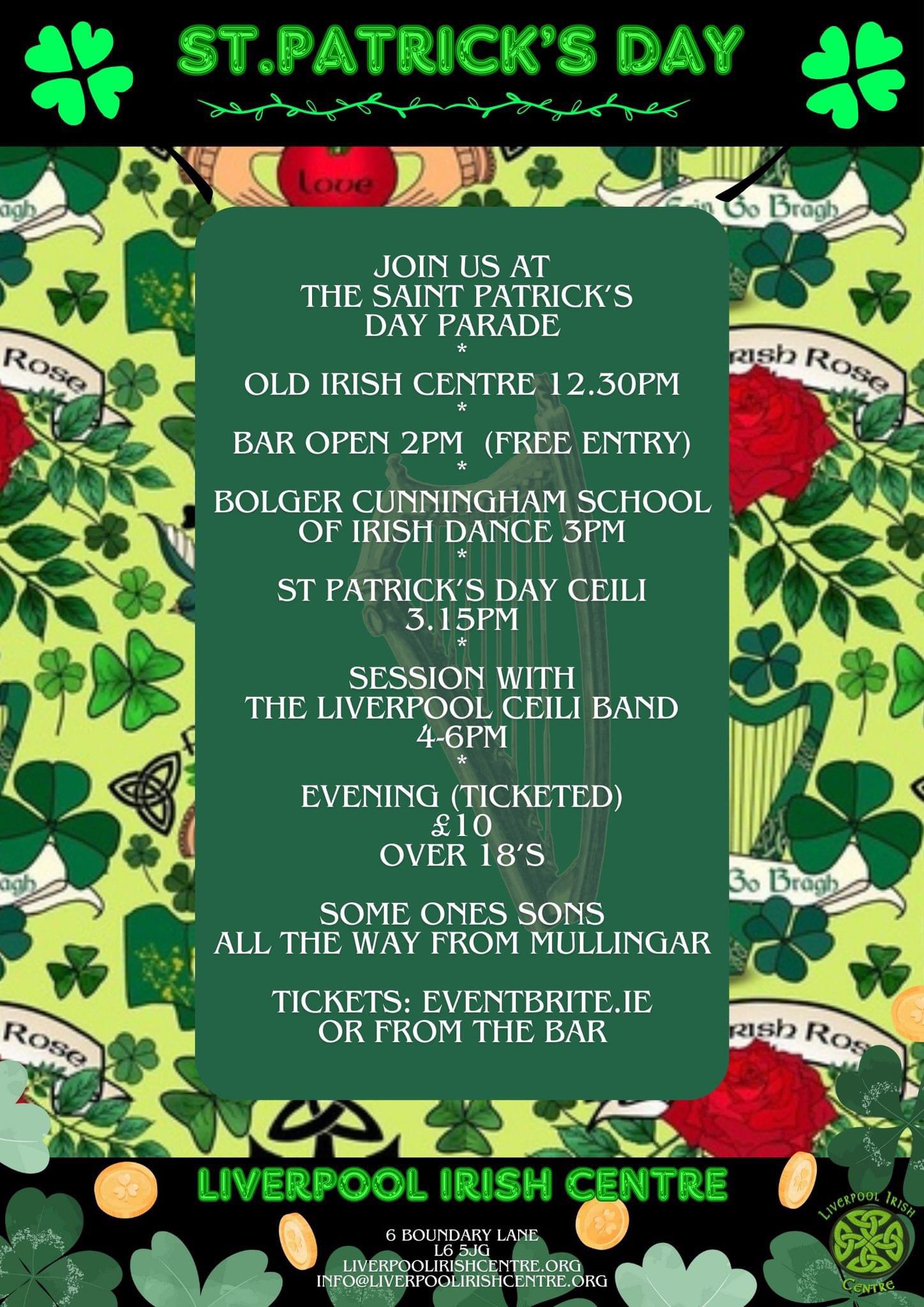 St Patrick's Day Liverpool poster.