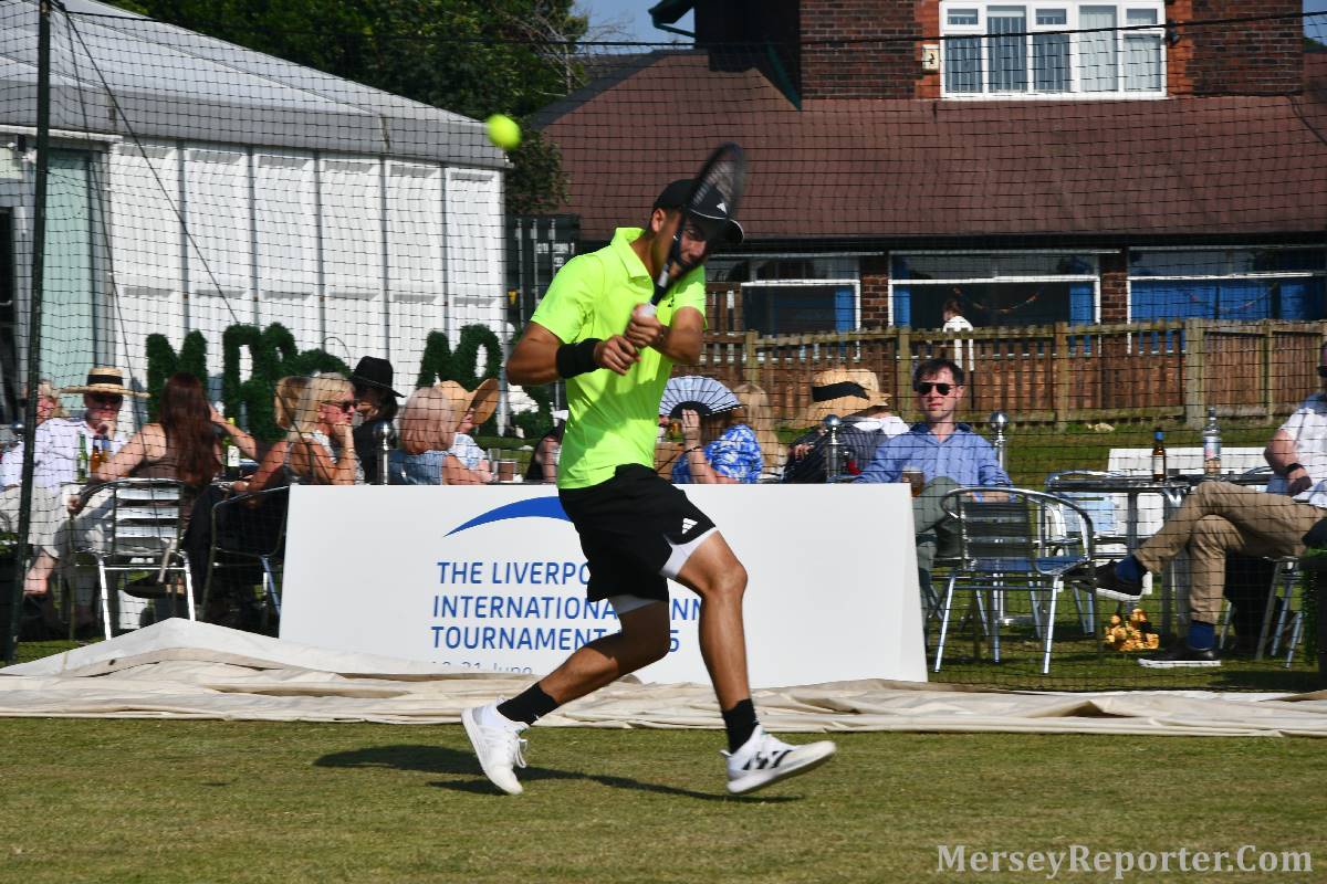 Tennis player at the Liverpool International Tennis Tournament